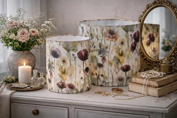 Abażur Łąka Kwietna PRIMAVERA - walec 45