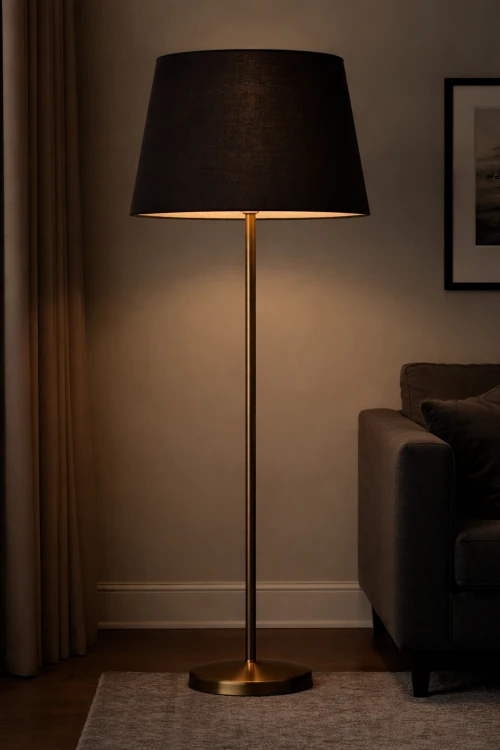 Abażur czarny + złoty MIRANO - stożek B 50 do lampy stojącej / wiszącej