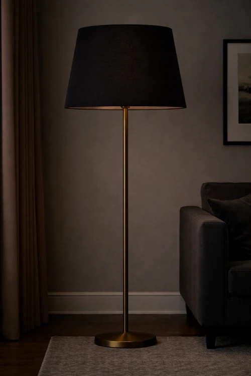 Abażur czarny + złoty MIRANO - stożek B 50 do lampy stojącej / wiszącej