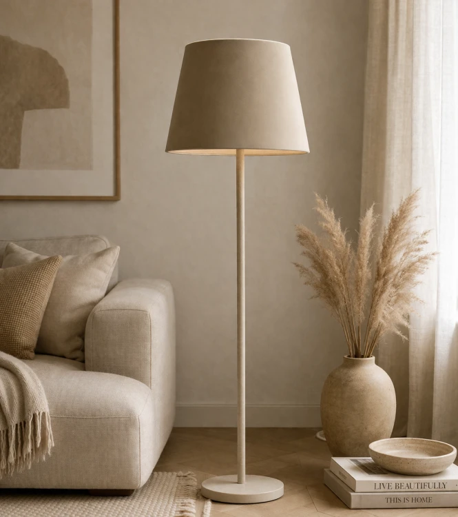 Abażur WELUR "Magic Velvet" Beżowy PIANO - stożek B 30