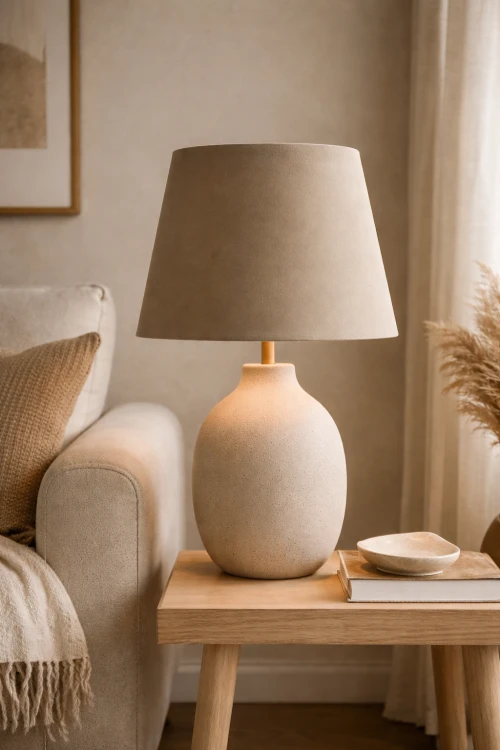 Abażur WELUR "Magic Velvet" Beżowy PIANO - stożek B 30