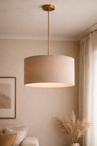 Abażur WELUR "Magic Velvet" Beżowy PIANO - walec 50