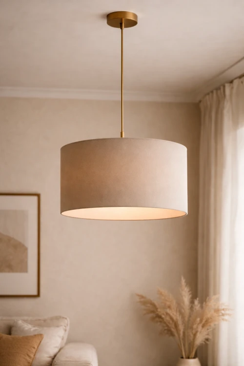 Abażur WELUR "Magic Velvet" Beżowy PIANO - walec 30