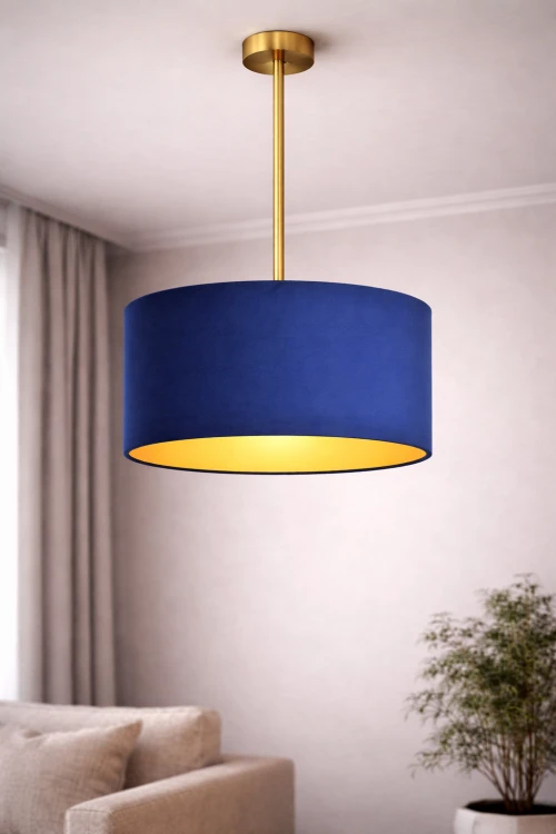 Abażur WELUR "Magic Velvet" Granatowy PIANO - walec 50