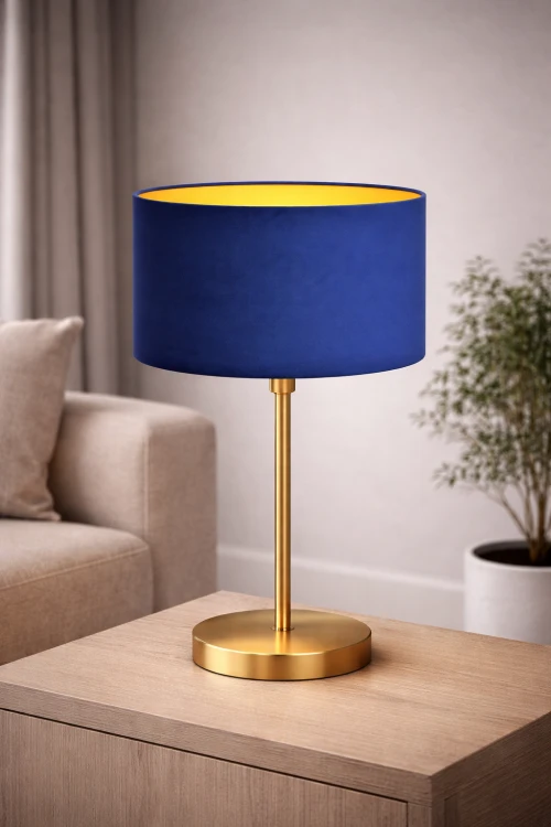 Abażur WELUR "Magic Velvet" Granatowy PIANO - walec 25