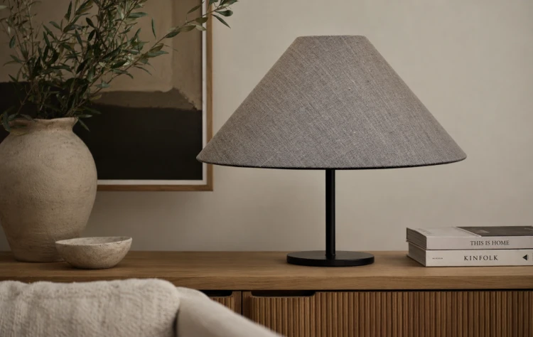 Abażur LEN 100% Beżowy FELINO - stożek płaski A 40/10