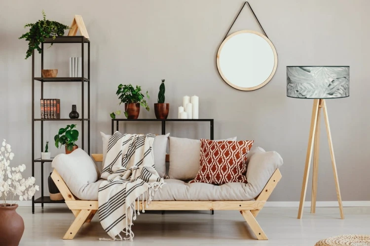 Abażur Liście Zielone PRIMAVERA - walec 45