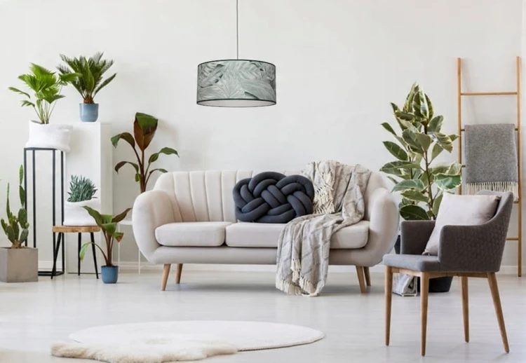 Abażur Liście Zielone PRIMAVERA - walec 15