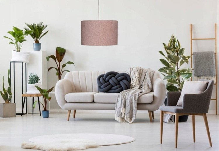 Abażur pudrowy róż AREZZO - walec 30