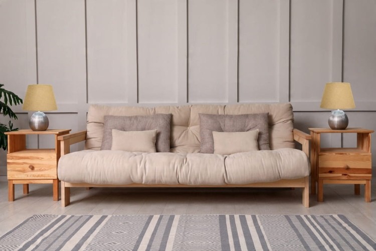 Abażur beżowy Juta ROCCA - stożek B 30 - aranżacja 1