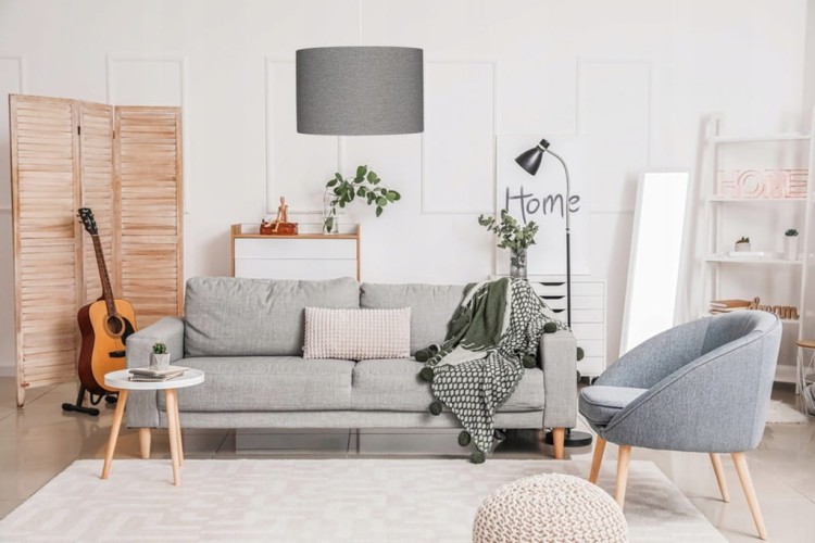 Abażur szary AVOLA - walec 13