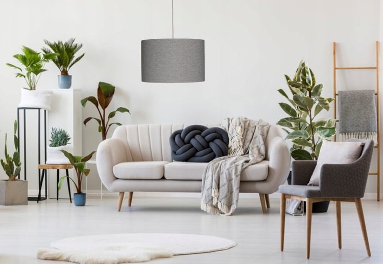 Abażur szary AVOLA - walec 45