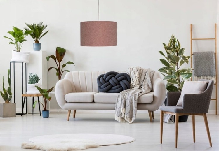 Abażur brudny róż AVOLA - walec 35