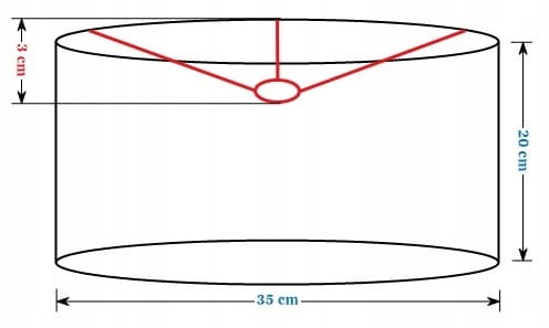Abażur czarny + złoty MIRANO - walec 35