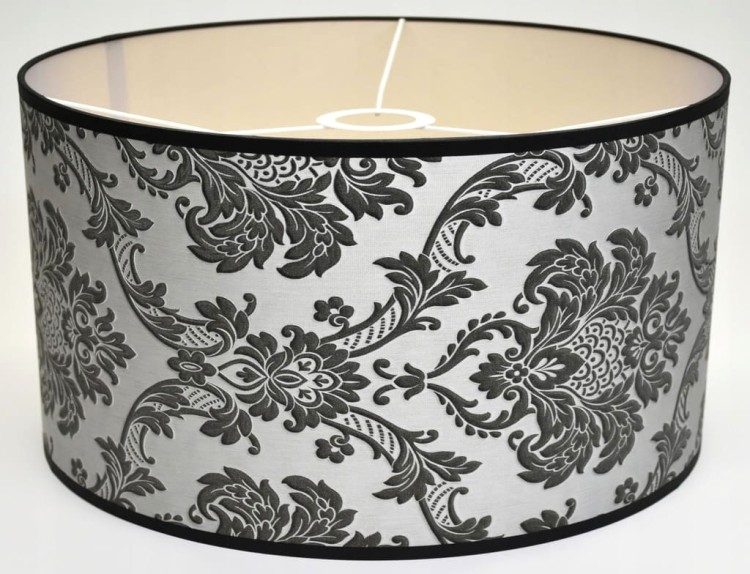Abażur Grafitowy ORNAMENT - walec 45 - mocowanie