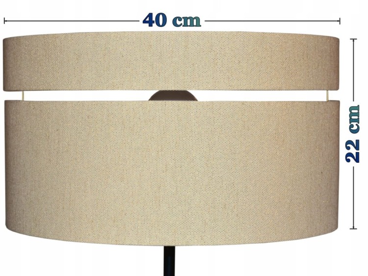 Abażur złoty LATINA - podwójny 40 - wymiary