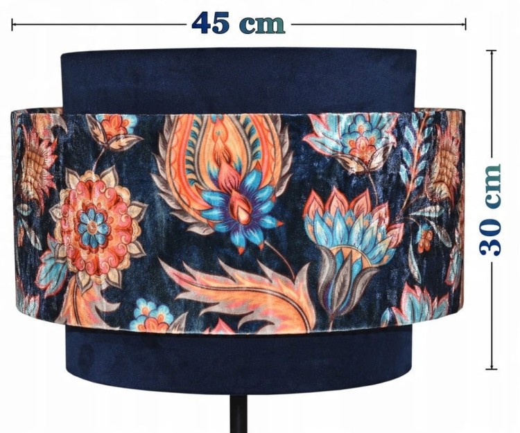 Abażur Kwiaty Orientu PANCA - tort 45 - wymiary