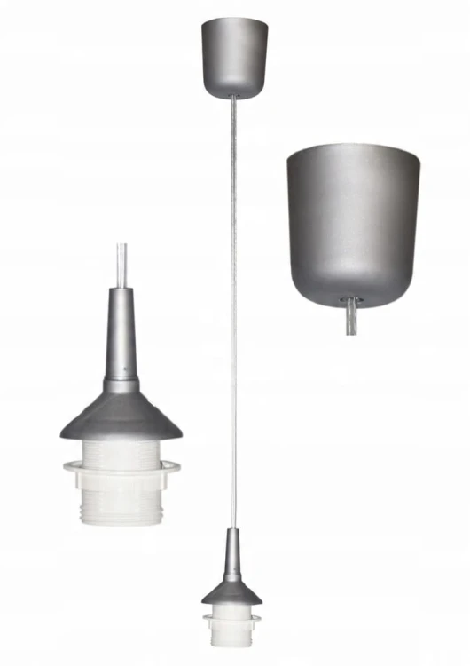 Zawieszenie Zawiesie Zwis Lampa do Abażura Klosza ST SREBRNE E27 FARINI