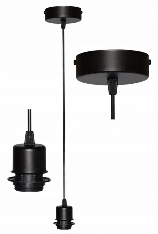 Lampa wisząca Abażur biały Boucle / rafia VENOSA - tort 45 - zawieszenie czarne- detale