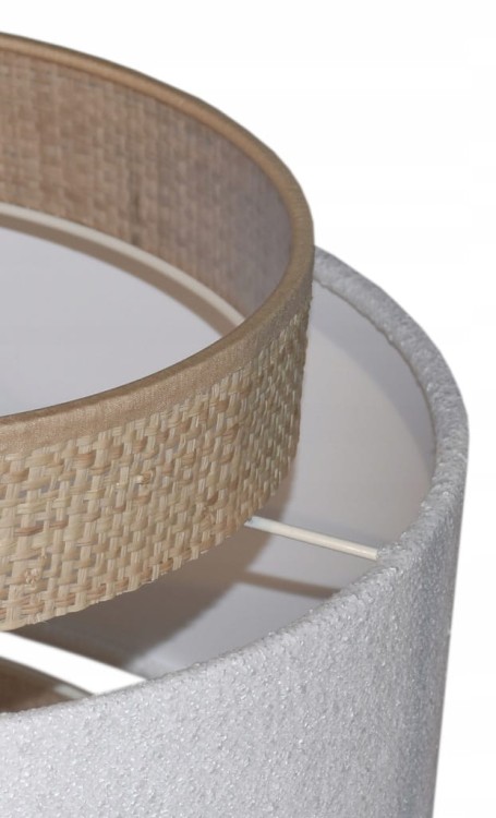 Lampa wisząca Abażur biały Boucle / rafia VENOSA - tort 45 - detal 1
