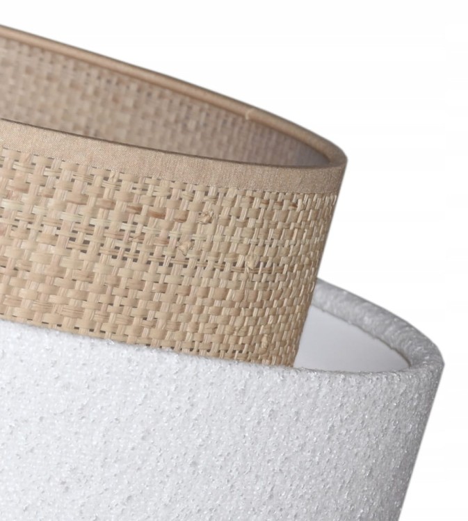 Lampa wisząca Abażur biały Boucle / rafia VENOSA - tort 45 - detal 2