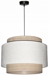 Lampa wisząca Abażur biały / rafia AREZZO - tort 35