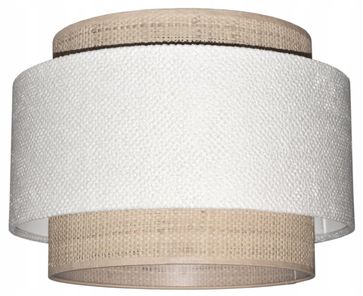 Lampa wisząca Abażur biały / rafia AREZZO - tort 45 - zgaszony