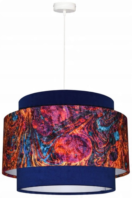 Lampa wisząca Abażur Lawa PANCA - tort 35 - zawieszenie białe