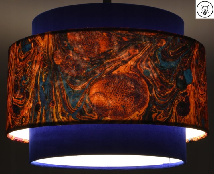 Lampa wisząca Abażur Lawa PANCA - tort 35 - zapalony