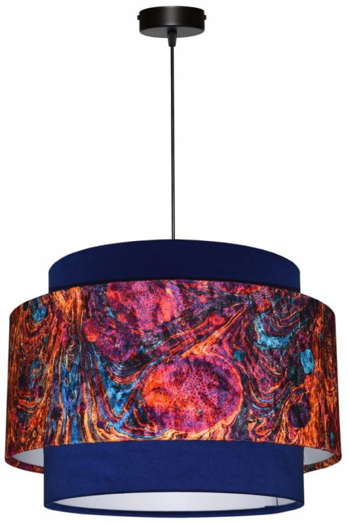 Lampa wisząca Abażur Lawa PANCA - tort 45 - zawieszenie czarne
