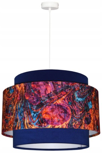 Lampa wisząca Abażur Lawa PANCA - tort 45 - zawieszenie białe