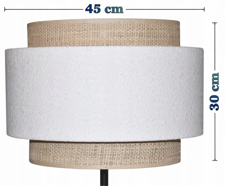 Abażur biały / rafia VENOSA - tort 45 - wymiary