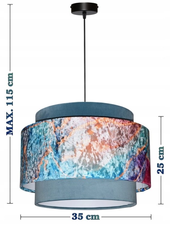 Lampa wisząca Abażur Geody 02 PANCA - tort 35 - wymiary