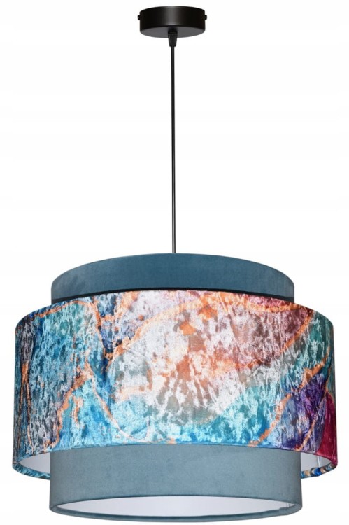 Lampa wisząca Abażur Geody 02 PANCA - tort 45 - zawieszenie czarne