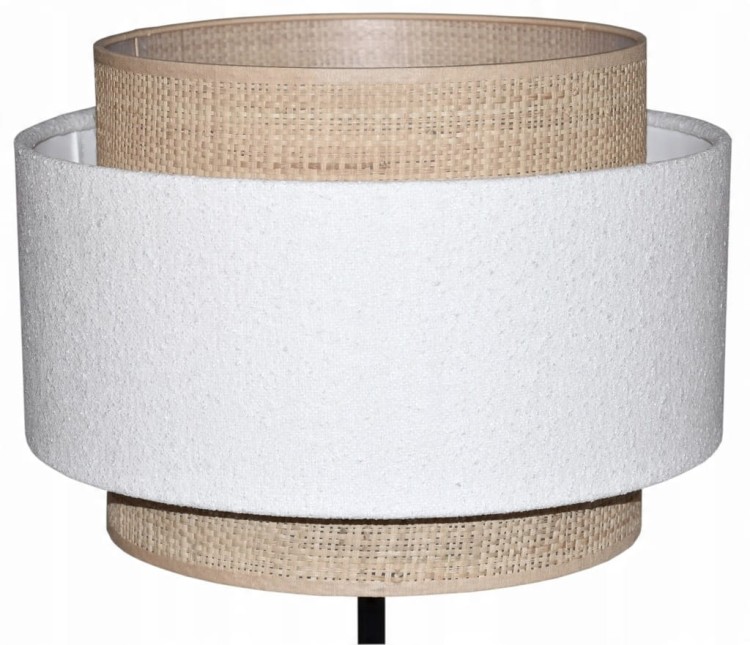 Abażur biały / rafia VENOSA - tort 45 - zgaszony 1