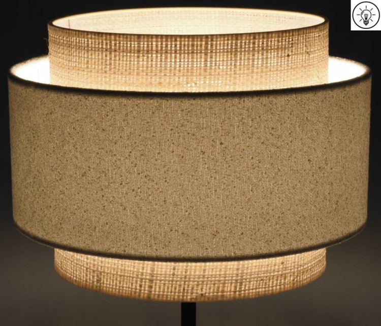 Abażur biały / rafia VENOSA - tort 45 - zapalony 1