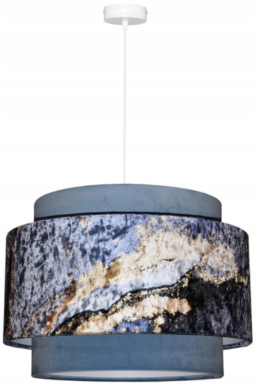 Lampa wisząca Abażur Geody 03 PANCA - tort 45 - zawieszenie białe