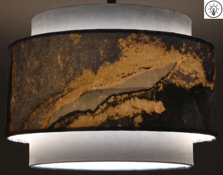 Lampa wisząca Abażur Geody 03 PANCA - tort 45 - zapalony