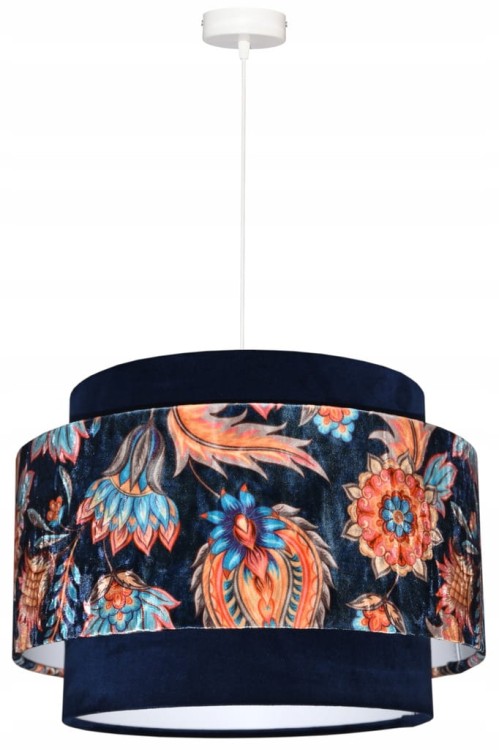 Lampa wisząca Abażur Kwiaty Orientu PANCA - tort 35 - zawieszenie białe