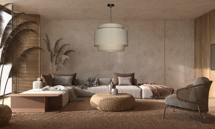 Lampa wisząca Abażur złoty LATINA - tort 35 - aranżacja 1