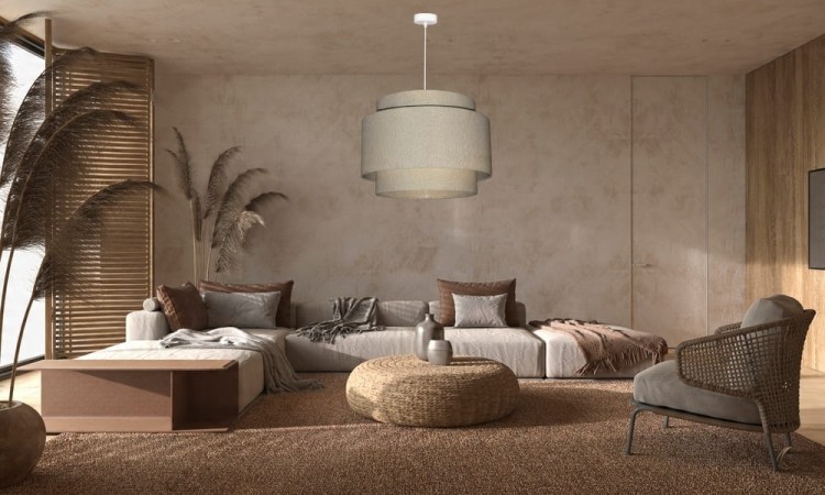Lampa wisząca Abażur złoty LATINA - tort 35 - aranżacja 2