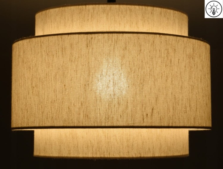 Lampa wisząca Abażur złoty LATINA - tort 35 - zapalony