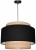 Lampa wisząca Abażur czarny / rafia MIRANO - tort 45 - zawieszenie czarne