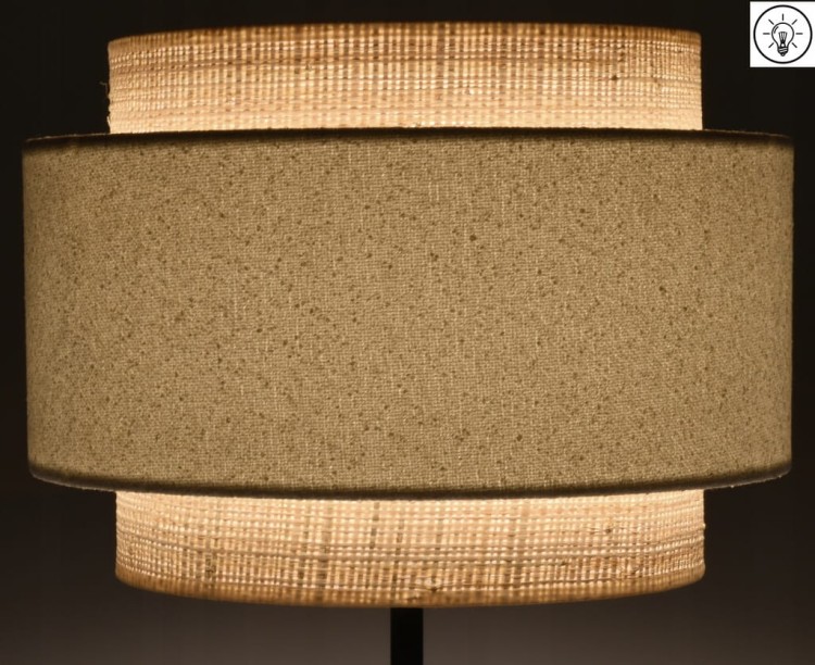 Abażur biały / rafia VENOSA - tort 35 - zapalony 2