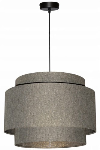 Lampa wisząca Abażur stare złoto PRATO- tort 35 - zawieszenie czarne