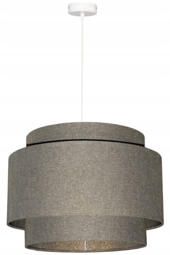 Lampa wisząca Abażur stare złoto PRATO- tort 45 - zawieszenie białe