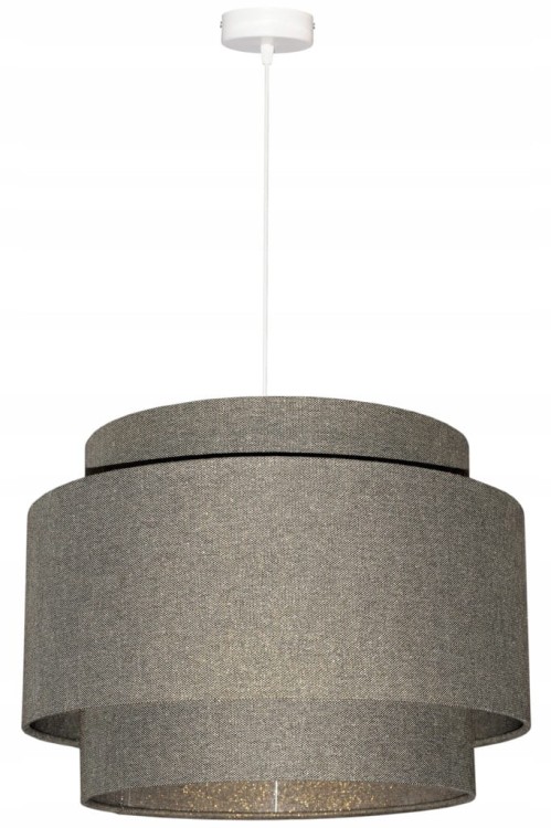 Lampa wisząca Abażur stare złoto PRATO- tort 45 - zawieszenie białe