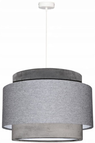 Lampa wisząca Abażur szary AVOLA - tort 45 - zawieszenie białe