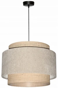 Lampa wisząca Abażur beżowy Boucle  / rafia VENOSA - tort 35