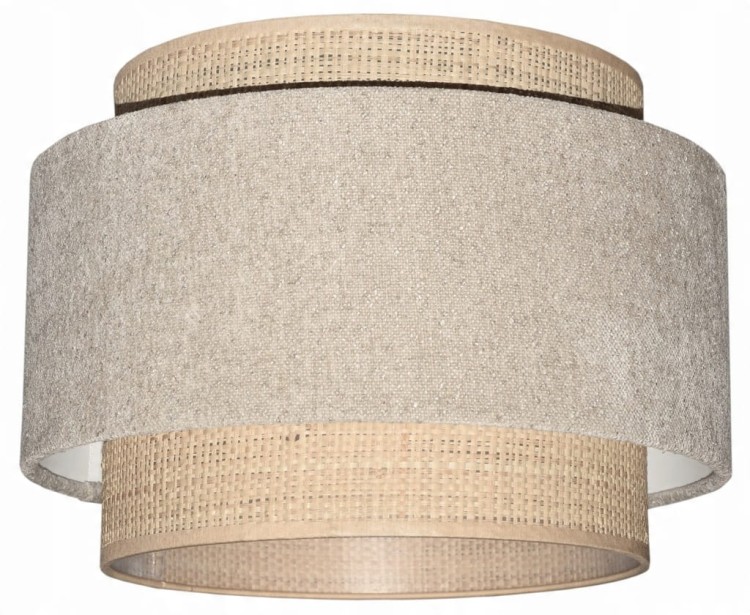 Lampa wisząca Abażur beżowy Boucle  / rafia VENOSA - tort 35 - zgaszony